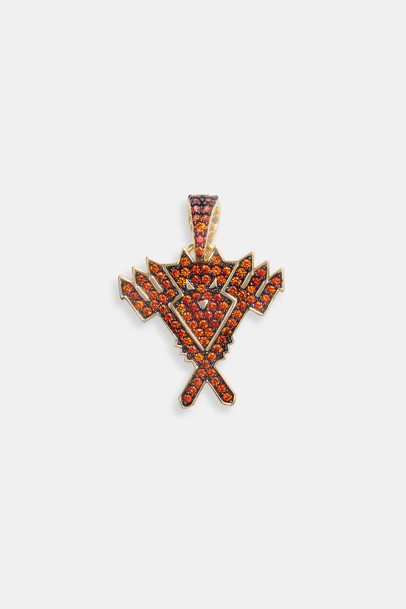 Iced CZ Teufelsanhänger - Gold